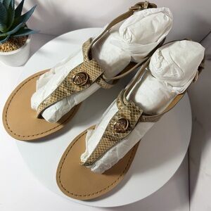 NWT Coach Ingrid Natural Snake Print Sandals Women’s Size 8 New in Box